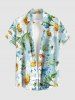Ensemble de plage hawaïen assorti grandes tailles à imprimé marguerites et feuilles pour couples - Bleu Poudre 