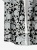 Skulls Print Buttons Pocket Hawaii Shirt For Men -  