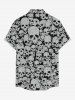 Skulls Print Buttons Pocket Hawaii Shirt For Men -  