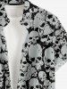 Skulls Print Buttons Pocket Hawaii Shirt For Men -  