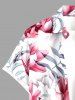 Plus Size Flowers Leaf Print Buttons Pocket Hawaii Shirt For Men -  