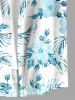 Hibiscus Flowers Leaf Print Buttons Pocket Hawaii Shirt For Men -  