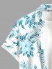 Hibiscus Flowers Leaf Print Buttons Pocket Hawaii Shirt For Men -  