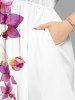 Flowers Print Split Hawaii Midi Dress -  