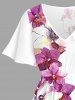 Flowers Print Split Hawaii Midi Dress -  