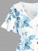 Flowers Print Split Hawaii Midi Dress -  
