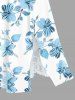Flowers Print Split Hawaii Midi Dress -  