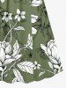 Plus Size Flowers Leaf Print Surplice Hawaii Cami Dress -  
