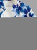 Flower Print Hawaii Button Pocket Shirt For Men -  