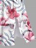 Flowers Leaf Print Split Hawaii Midi Dress -  