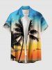 Coconut Tree Ombre Dusk Sunset Print Matching Hawaii Beach Outfit For Couples -  