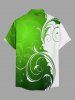 St. Patrick's Day Curve Branch Print Matching Hawaii Beach Outfit For Couples -  