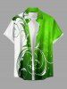 St. Patrick's Day Curve Branch Print Matching Hawaii Beach Outfit For Couples -  