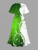 St. Patrick's Day Curve Branch Print Matching Hawaii Beach Outfit For Couples -  