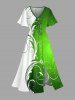 St. Patrick's Day Curve Branch Print Matching Hawaii Beach Outfit For Couples -  