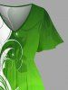 St. Patrick's Day Curve Branch Print Matching Hawaii Beach Outfit For Couples -  