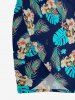 Tropical Leaf Hibiscus Flower Print Matching Hawaii Beach Outfit For Couples -  