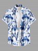 Floral Leaves Branch Print Plus Size Matching Hawaii Beach Outfit For Couples -  