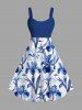 Floral Leaves Branch Print Plus Size Matching Hawaii Beach Outfit For Couples -  