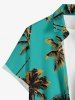 Matching Hawaii Shirt and Romper Plus Size Beach Outfit Coconut Tree Printed for Couples -  