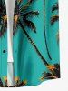 Matching Hawaii Shirt and Romper Plus Size Beach Outfit Coconut Tree Printed for Couples -  
