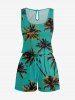Matching Hawaii Shirt and Romper Plus Size Beach Outfit Coconut Tree Printed for Couples -  