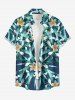 Ensemble de plage hawaïen assorti pour couples, imprimé fleurs et feuilles tropicales, grandes tailles - Bleu profond 