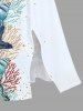 Robe mi-longue hawaïenne fendue à imprimé étoiles de mer et corail, grande taille - Bleu clair S
