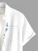 Plus Size Flowers Leaf Tropical Print Buttons Pocket Hawaii Shirt For Men -  