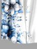 Flowers Leaf Tropical Print Buttons Pocket Hawaii Shirt For Men - Blanc 3XL