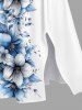 Robe midi hawaïenne fendue à imprimé tropical fleurs et feuilles, grande taille - Blanc XXS