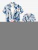Flowers Tropical Leaf Print Hawaii Wide Leg Jumpsuit -  