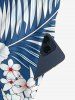 Flowers Tropical Leaf Print Hawaii Wide Leg Jumpsuit -  