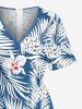 Flowers Tropical Leaf Print Hawaii Wide Leg Jumpsuit -  