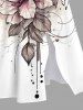 Robe mi-longue hawaïenne fendue à imprimé floral et feuilles grande taille - Blanc L