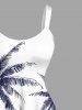 Robe débardeur hawaïenne grande taille imprimée cocotiers, montagnes et paysage marin - Bleu profond 6X