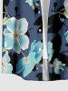 Plus Size Flowers Print Buttons Pocket Hawaii Shirt For Men -  