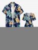Flowers Tropical Leaf Print V Neck Hawaii Wide Leg Jumpsuit -  