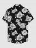 Plus Size Flowers Leaf Print Buttons Pocket Hawaii Shirt For Men -  