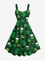 Robe débardeur imprimée bière et clous de girofle pour la Saint-Patrick (grandes tailles) - Vert profond XS