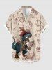 Dinosaur Pirate Ship Rudder Print Plus Size Matching Hawaii Beach Outfit For Couples -  