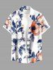Flower Leaf Print Plus Size Matching Hawaii Beach Outfit For Couples -  
