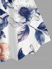 Flower Leaf Print Plus Size Matching Hawaii Beach Outfit For Couples -  