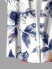 Flower Leaf Print Plus Size Matching Hawaii Beach Outfit For Couples -  