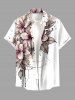 Flowers Leaf Print Plus Size Matching Hawaii Beach Outfit For Couples -  