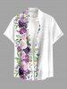 Rose Flowers Leaf Print Plus Size Matching Hawaii Beach Outfit For Couples -  