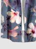 Chemise hawaïenne grande taille pour homme, à imprimé floral tropical et feuilles, boutons et poche. - Concorde S