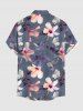 Chemise hawaïenne grande taille pour homme, à imprimé floral tropical et feuilles, boutons et poche. - Concorde XL