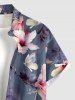 Chemise hawaïenne grande taille pour homme, à imprimé floral tropical et feuilles, boutons et poche. - Concorde XL