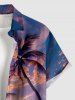 Coconut Tree Cloud Seascape Print Buttons Pocket Hawaii Shirt For Men -  